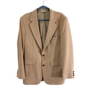 Vintage Hunt Valley Tan 100% Camel Hair Sport Coat Men's Size Large Made in USA